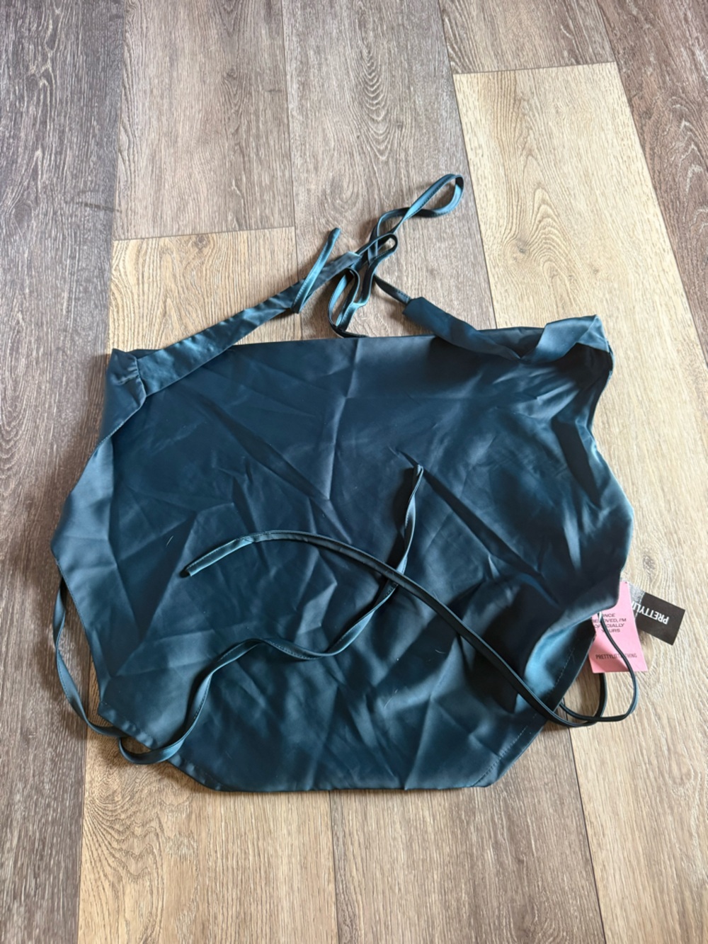 PrettyLittleThing Teal Satin Backless Cami Top